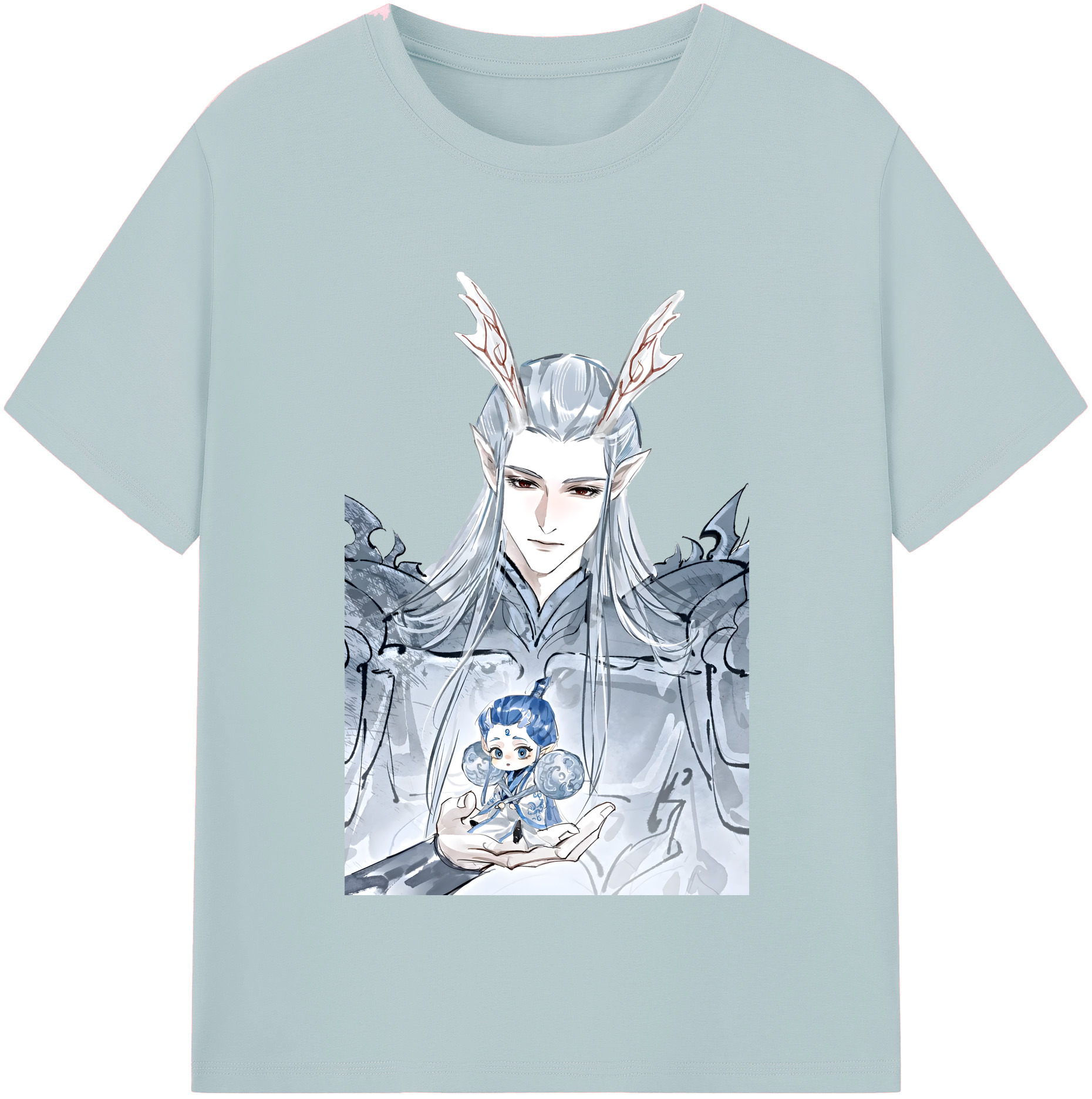 （画像用） Ne Zha 2 ナタ 魔童の大暴れ 綿100％半袖Tシャツ（フロントプリント）